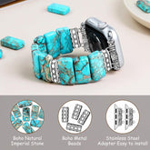 Sky Blue Imperial Stone Elastic Beaded Watch Band